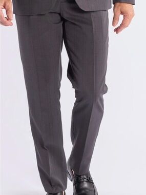 The Savile Row Company Hoxton Charcoal Plaid Dress Pants 44R/38W NWT